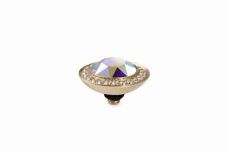 Qudo Gold Topper Tondo Deluxe 13mm - Crystal Aurora Boreale